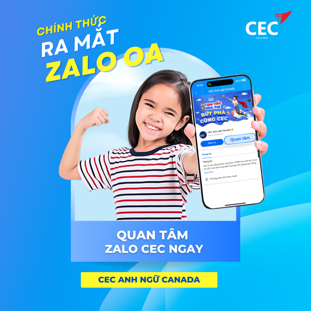 Hệ thống Anh ngữ CEC ra mắt Zalo OA